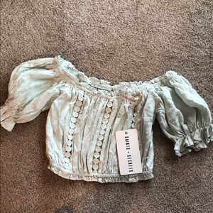 Sami's Secrets Sage Off-Shoulder Crop Top
